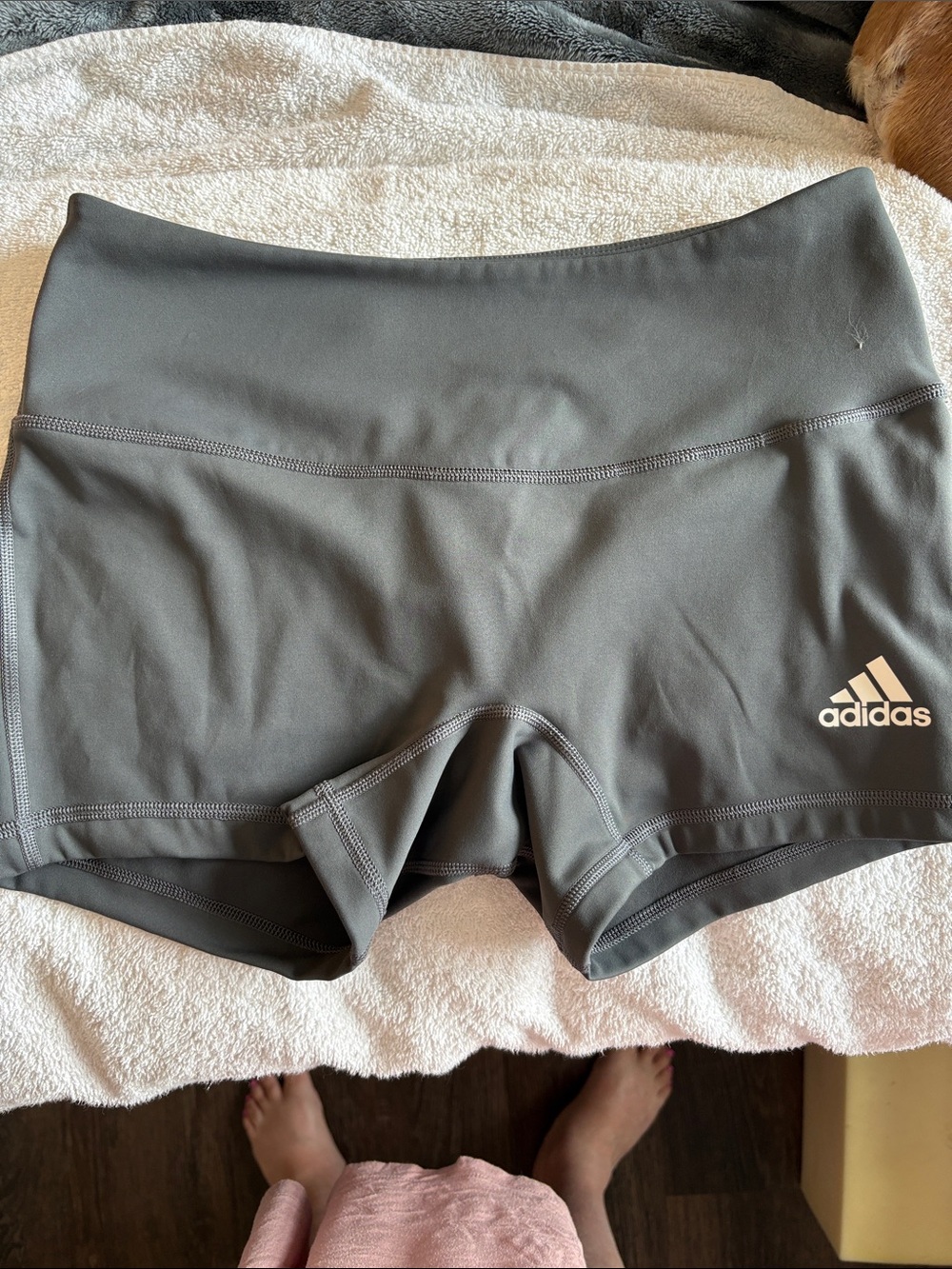adidas Women’s High-Waist Athletic Shorts — Charcoal